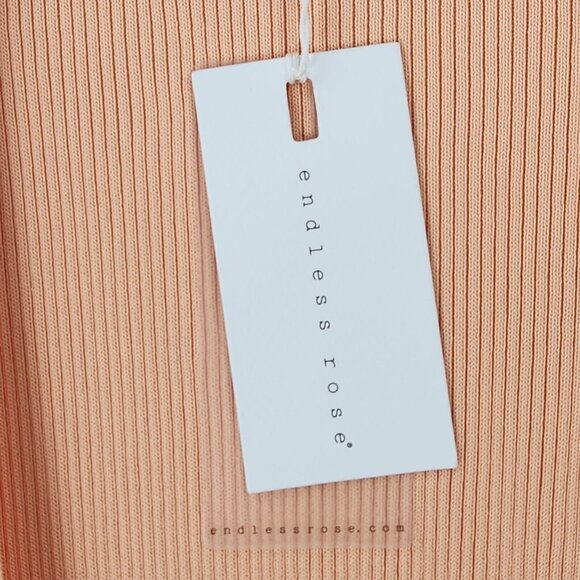 Endless Rose Sweater Womens Medium Coral Orange Long Ribbed Duster Cardigan NEW - Picture 5 of 12